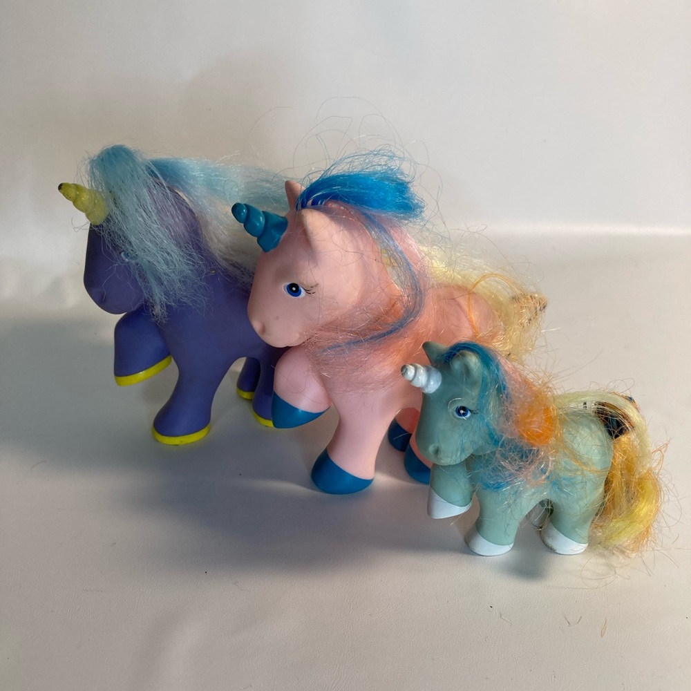 Remco Pretty Pets Vintage Pink Blue  Unicorn Pony lot